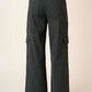 Dark gray Mittoshop wide leg high waist cargo pants with pockets