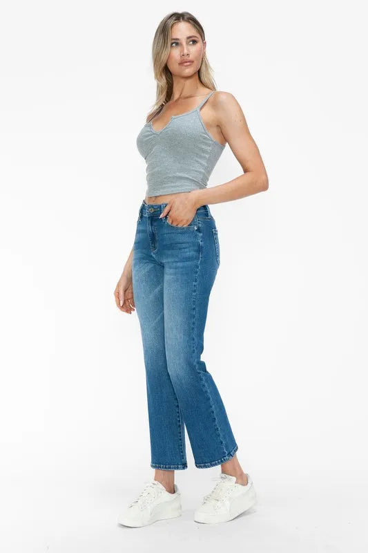 bytos Full Size Cat's Whiskers Mid Rise Ankle Jeans | Jeans Daverri Fashions