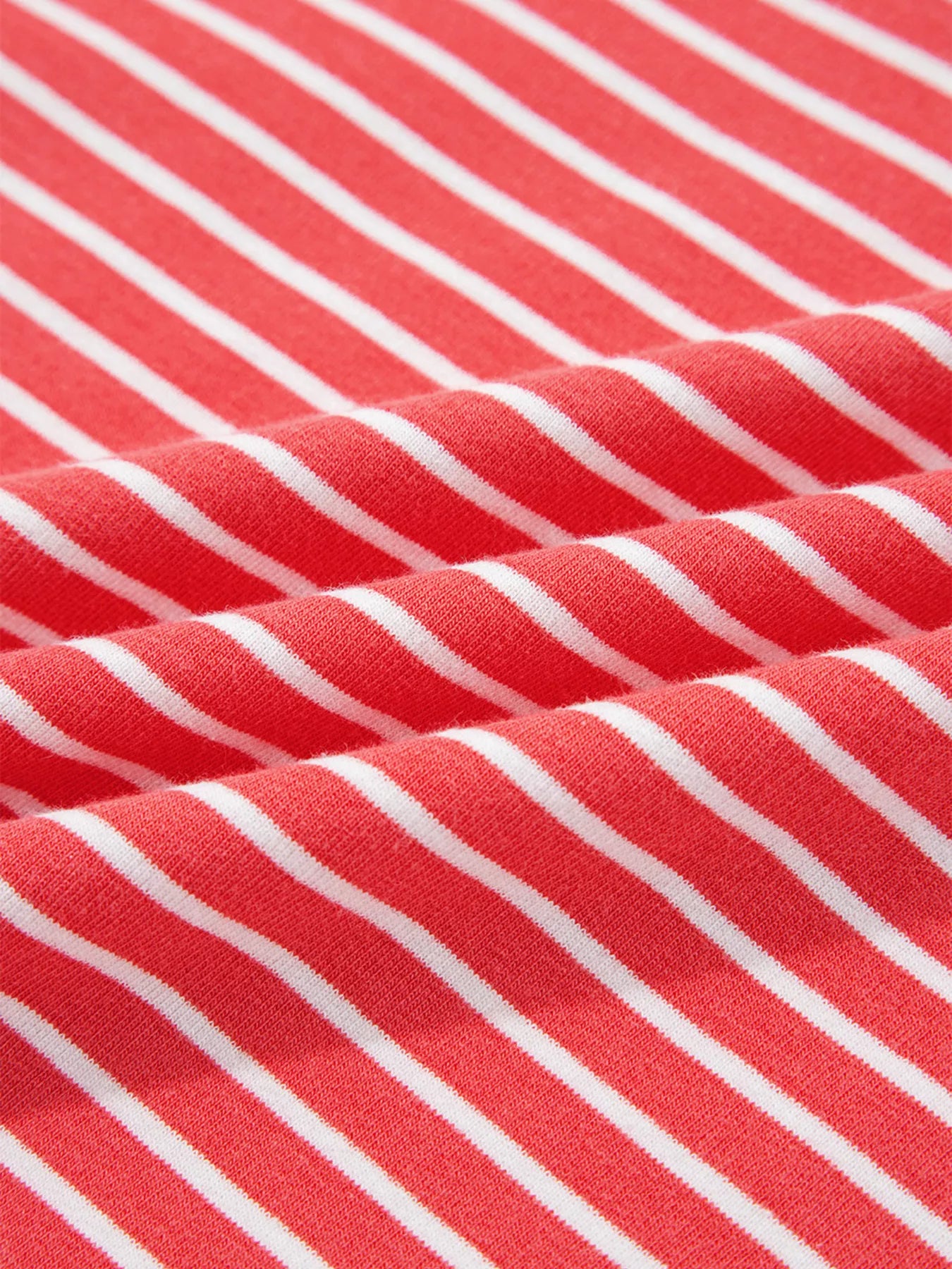 Red and white striped woven fabric in Striped Puff Sleeve Hoodie