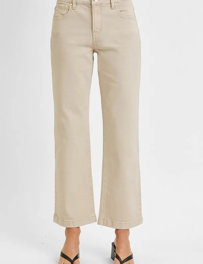RISEN Full Size Tummy Control Mid Rise Ankle Straight Jeans Plus Size | Daverri Fashions