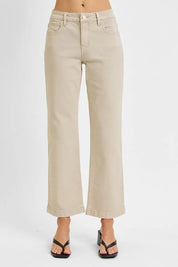 RISEN Full Size Tummy Control Mid Rise Ankle Straight Jeans Plus Size | Daverri Fashions