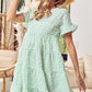 BiBi Ruffled Hem Short Sleeve Tiered Dress Mini Dresses