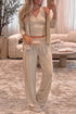 Daverri Fashions V-Neck Tank, Open Front Cardigan and Pants Lounge Set - DAVERRI FASHIONS