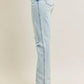 Judy Blue Full Size Mr Repair Stitch Detail Destroy Single Cuff Bf Jeans Plus Size - DAVERRI FASHIONS