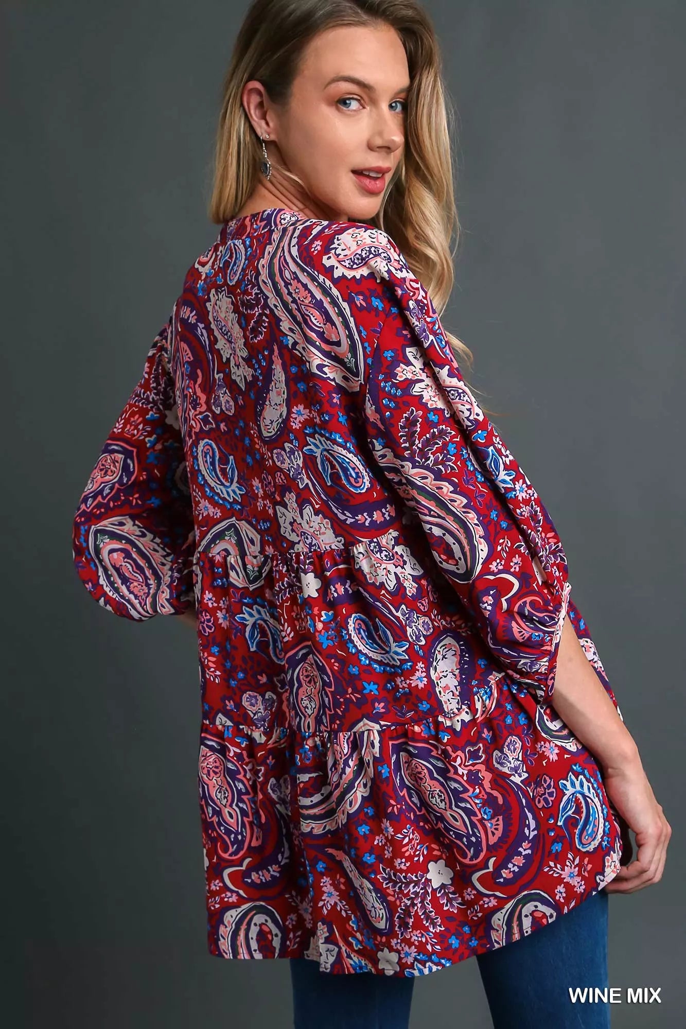 Umgee Mix Paisley Boho Tunic Blouse | Blouses Daverri Fashions