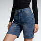 Daverri High Waist mid-rise blue denim shorts with five-pocket design