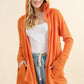And The Why Full Size Thermal Hooded Open Front Cardigan with Pockets - DAVERRI FASHIONS