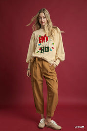 Umgee HO Applique French Terry Sweatshirt | Sweatshirts Daverri Fashions