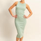 HYFVE Ribbed Round Neck Sleeveless Knit Midi Dress - DAVERRI FASHIONS