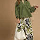 Umgee Textured Notched Blouse with Balloon Sleeves