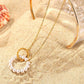 Pearl Hoop Link Pendant Necklace - DAVERRI FASHIONS