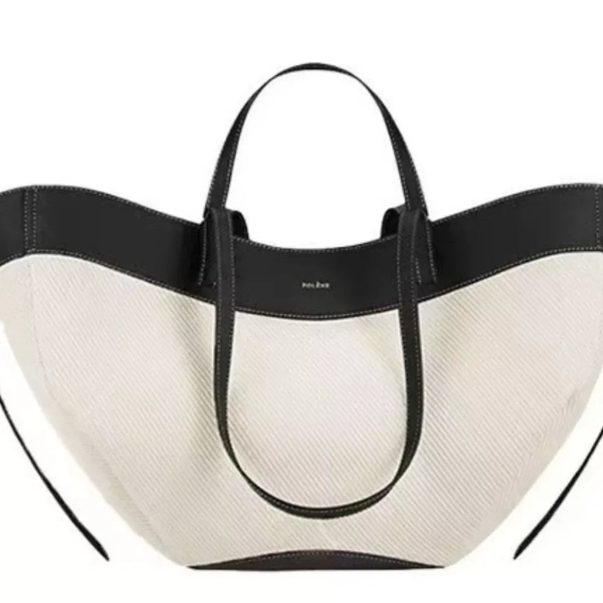 Two-Tone Leather Handbag - DAVERRI FASHIONS