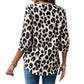 Leopard Print 3/4 Sleeve Blouse - DAVERRI FASHIONS