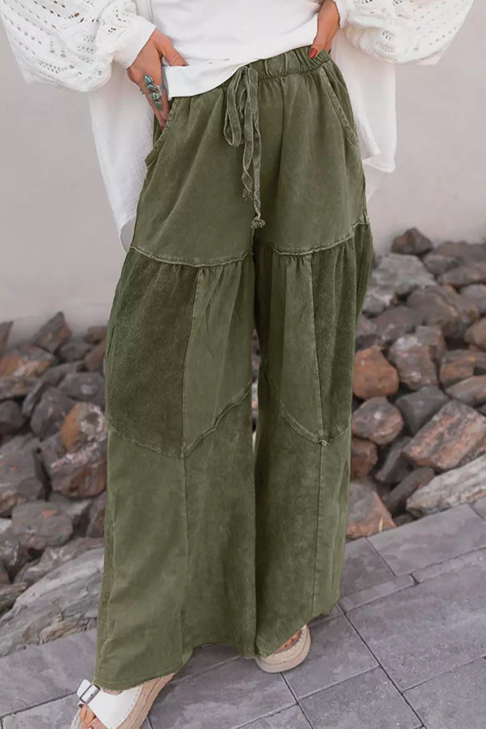 Tiered Wide Leg Pants | Pants Daverri Fashions