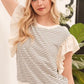 Lime 'N' Chili Striped Contrast Ruffle Detail Sleeveless Top