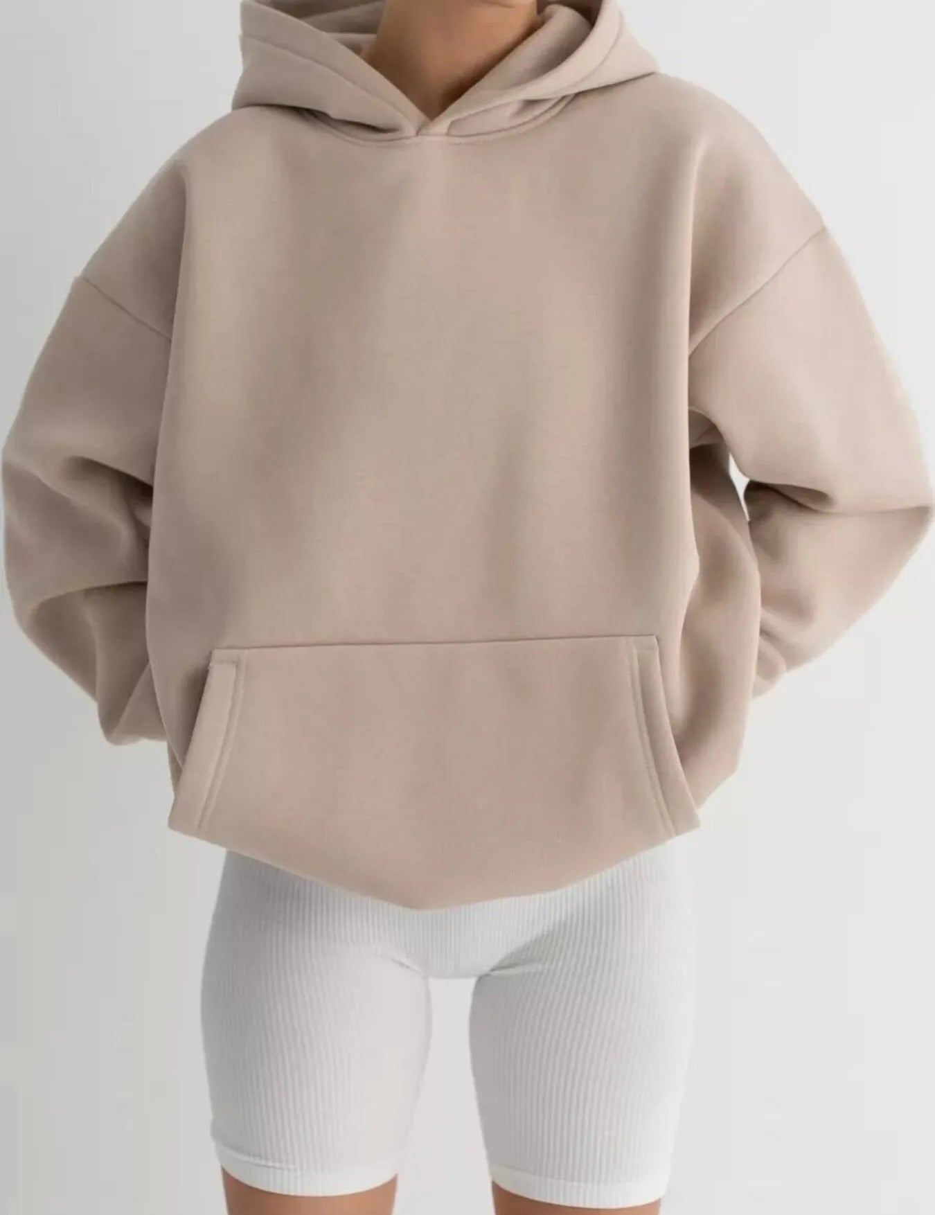 Kangaroo Pocket Long Sleeve Hoodie | Hoodies Daverri Fashions