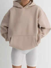 Kangaroo Pocket Long Sleeve Hoodie | Hoodies Daverri Fashions