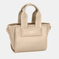 David Jones Small Handbag with Embossed Pattern Handles Gravel One Size