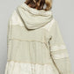 POL Raw Hem Color Block Hooded Jacket Jackets
