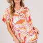 SAGE + FIG Abstract Print Half Button Blouse Blouses