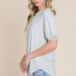 BOMBOM Round Neck Puff Sleeve T-Shirt