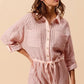 SO ME Textured Knit Button Front Romper Rompers