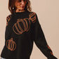 Pumpkin Embroidered Halloween Thanksgiving Sweater Sweaters