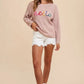 Annie Wear HELLO Embroidered Raglan Sleeve Sweater Sweaters