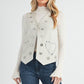 Aemi + Co Heart Rivet Detail Suede Vest Coat White S Vests