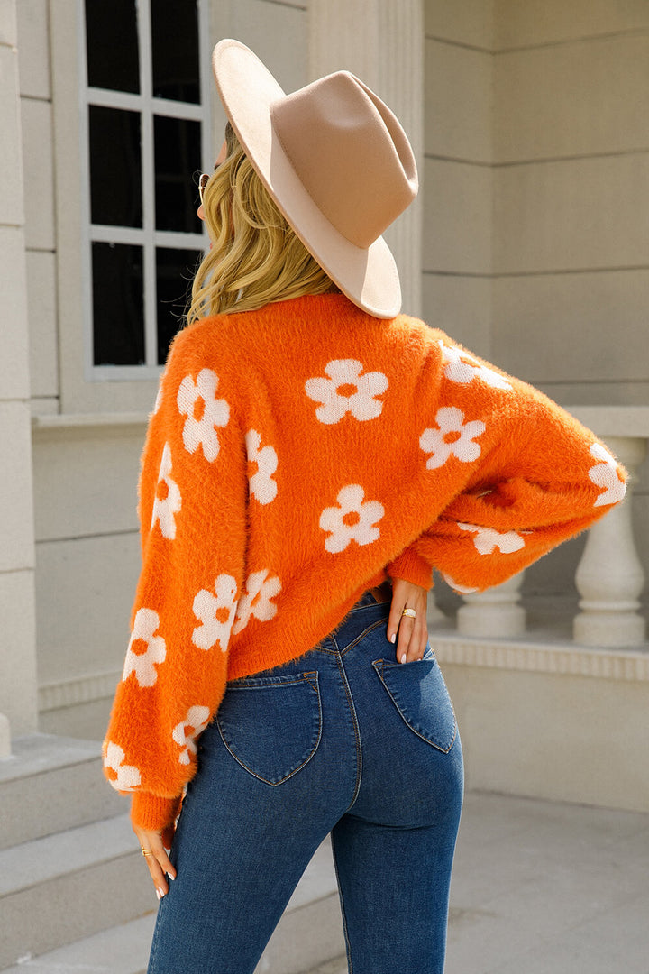 Angel Wings Floral Open Front Fuzzy Cardigan | Cardigans Daverri Fashions