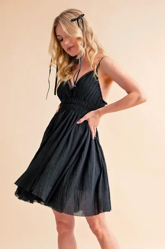 Aemi+Co Lace Detail Mini Cami Dress - DAVERRI FASHIONS