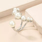 Alloy Pearl Open Ring - DAVERRI FASHIONS