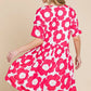 BOMBOM Flower Print Ruched Dress - DAVERRI FASHIONS