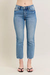 Judy Blue mid-rise kick flare jeans in vintage wash with destroyed hems