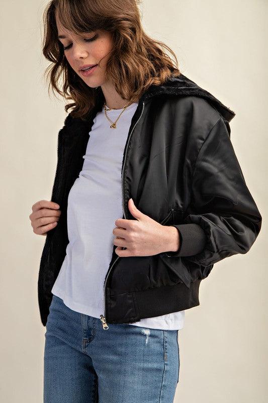 Reversible All Weather Fur Lined Bomber Jacket Jackets