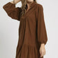 Umgee Corduroy Tiered Babydoll Dress - DAVERRI FASHIONS