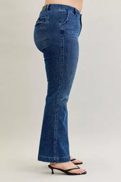 Judy Blue Full Size Mid Rise Bootcut Jeans with Welt Pockets Plus Size | Jeans Daverri Fashions
