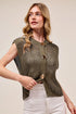 SO ME Big Metal Button Front Openwork Sweater Vest MOCHA Sweater Vests