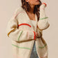 SO ME Loose Fit Multi Stripe Open Front Cardigan - DAVERRI FASHIONS