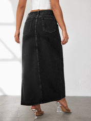 High Rise Slit Denim Skirt | Skirts Daverri Fashions