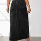 High Rise Slit Denim Skirt - DAVERRI FASHIONS