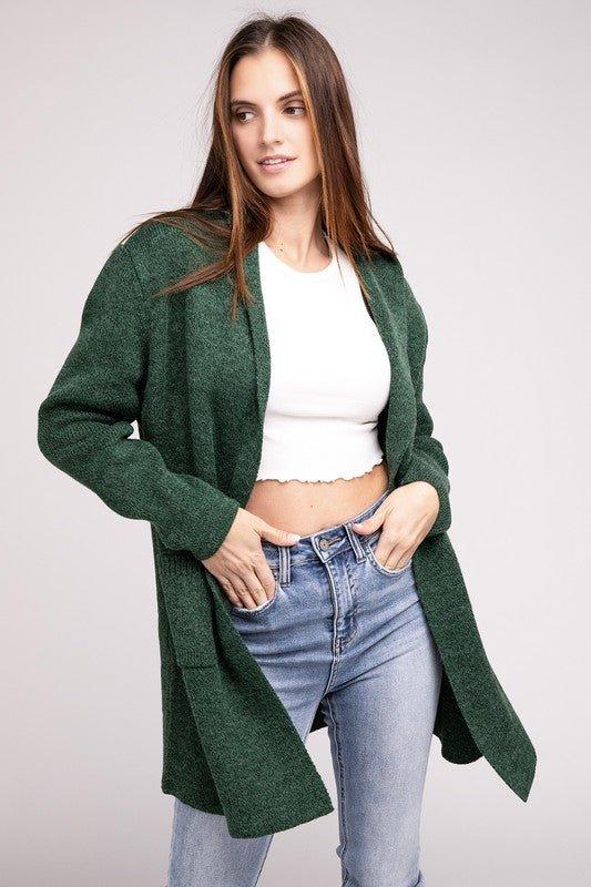 Zenana Hooded Cardigan Sweater Cardigans