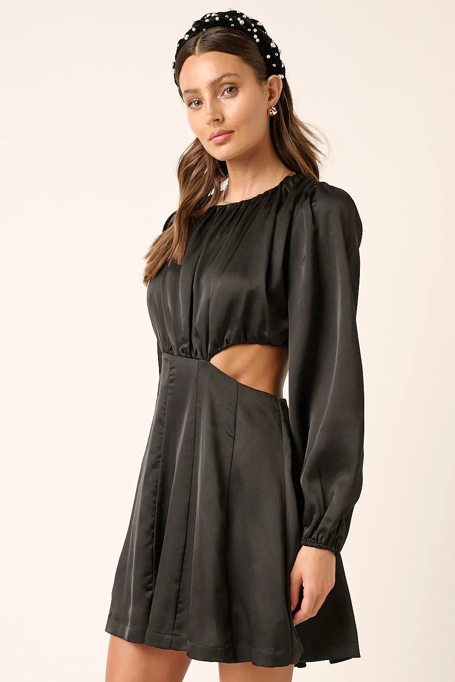 Mittoshop Satin Side Cutout Detail Mini Dress | Mini Dresses Daverri Fashions
