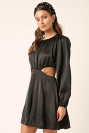 Mittoshop Satin Side Cutout Detail Mini Dress | Mini Dresses Daverri Fashions