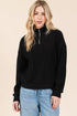 BOMBOM Quarter Zip Long Sleeve Sweatshirt with Pockets - DAVERRI FASHIONS