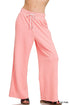 Zenana Scuba Drawstring Pants Dk Pink - DAVERRI FASHIONS