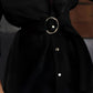 Button-Front Belted Shirt Dress - DAVERRI FASHIONS