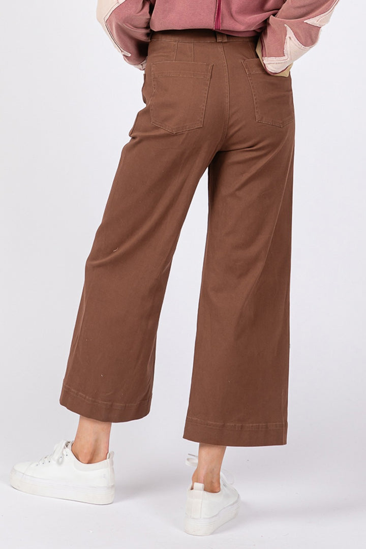 SAGE + FIG Wide Leg Cropped Pants Pants