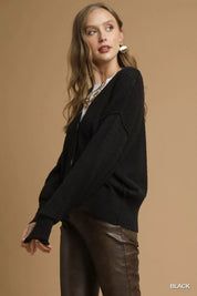 Umgee Button-Front V-Neck Knit Cardigan | Cardigans Daverri Fashions