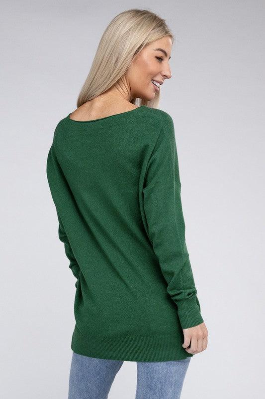 Garment Dyed Front Seam Zenana Sweater Sweaters